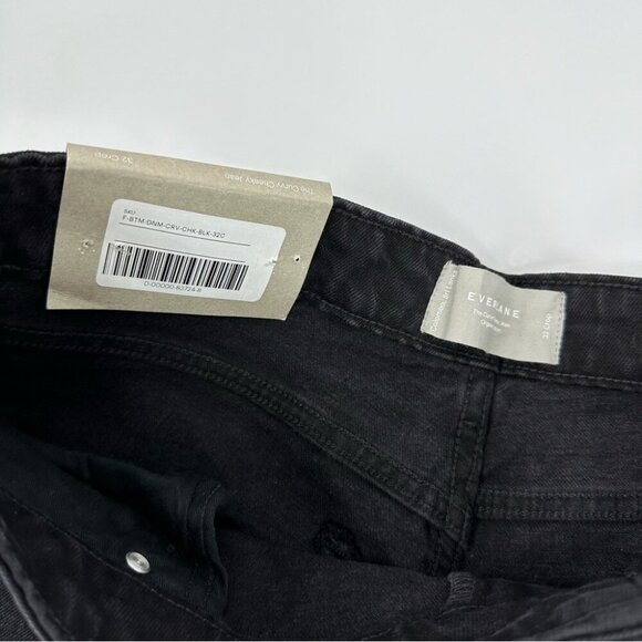 Everlane‎ Women's NWT Black The Curvy Cheeky Straight Leg Jean W32/L26 Crop - Picture 5 of 11